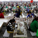 Employees work at a factory supplier of the H&M brand in Kandal province, Cambodia, December 12, 2018. REUTERS/Samrang Pring TPX IMAGES OF THE DAY - RC155EC70460